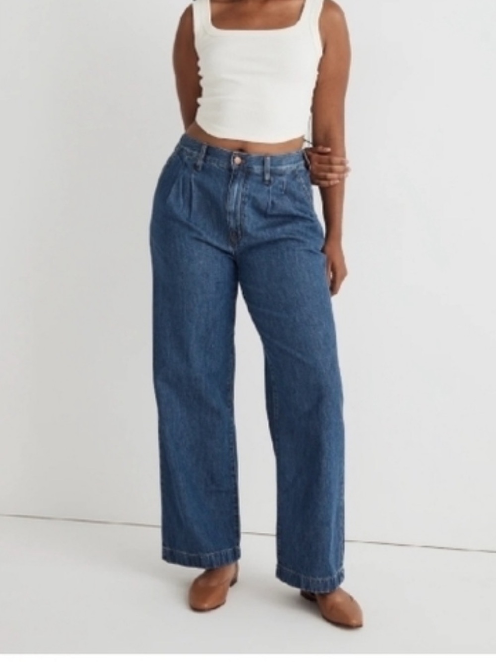 Madewell Harlow Wide Leg Jean Baggy Pleated Front 32